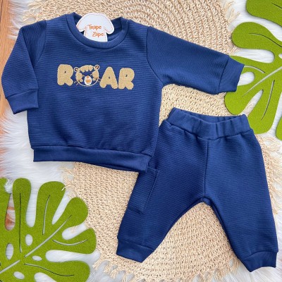 Conj. Casaco Tigrinho Roar e Calça de Moletom - Azul Marinho